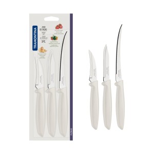 TRAMONTINA JOGO FACAS INOX 3PC PLENUS OFF