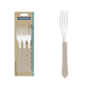 TRAMONTINA CONJ GARFOS MESA INOX 3PC LEME CIN